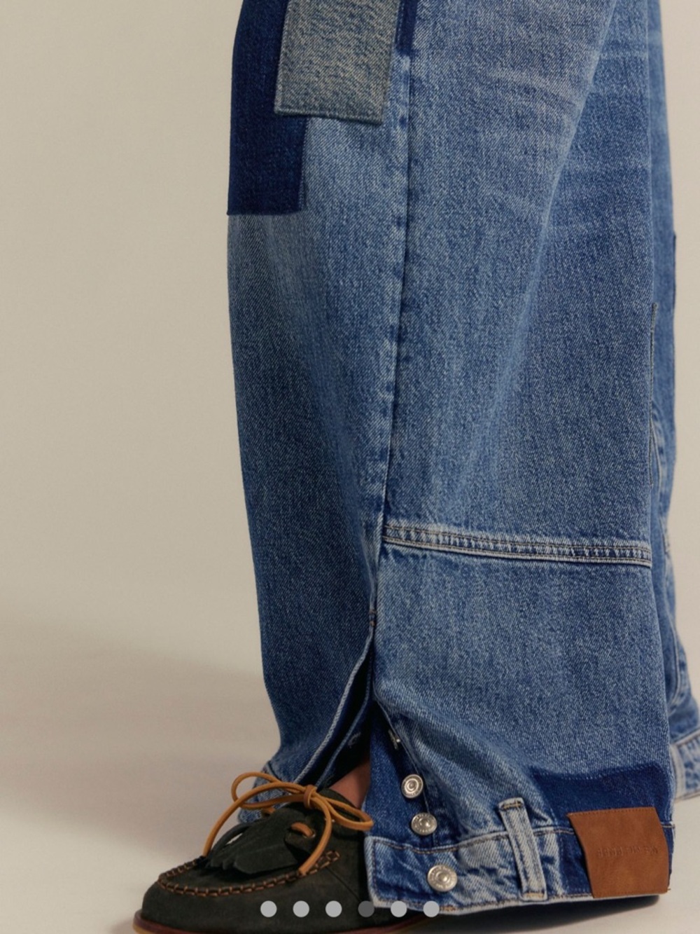 NEW Free People We The Free Head Over Heels Patchwork Wide Leg Denim Jeans 26 - Picture 5 of 16